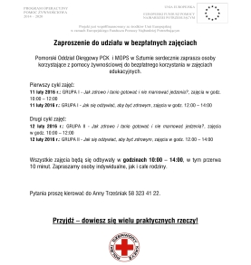 Zaproszenie do udziału w bezpłatnych zajęciach