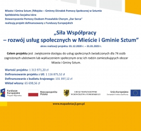 Siła Współpracy- rozwój usług społecznych w Mieście i Gminie Sztum.