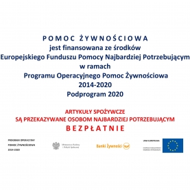 Pomoc żywnościowa dla mieszkańców miasta i gminy Sztum.